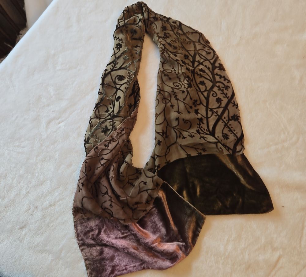 Kevin O'Brien Black and Brown Floral Scarf